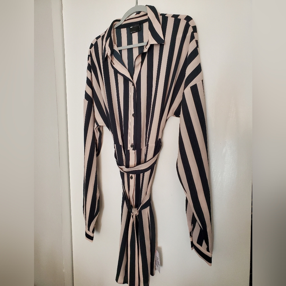 Asos striped shirt dress size 14 tall
